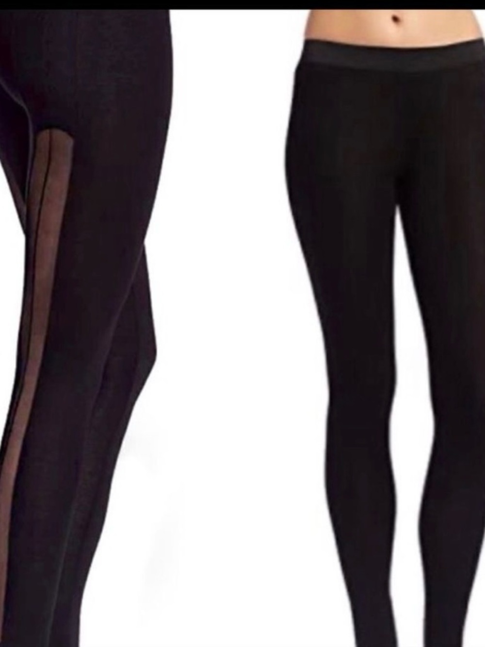 BCBG Black Mesh Back Panel Leggings